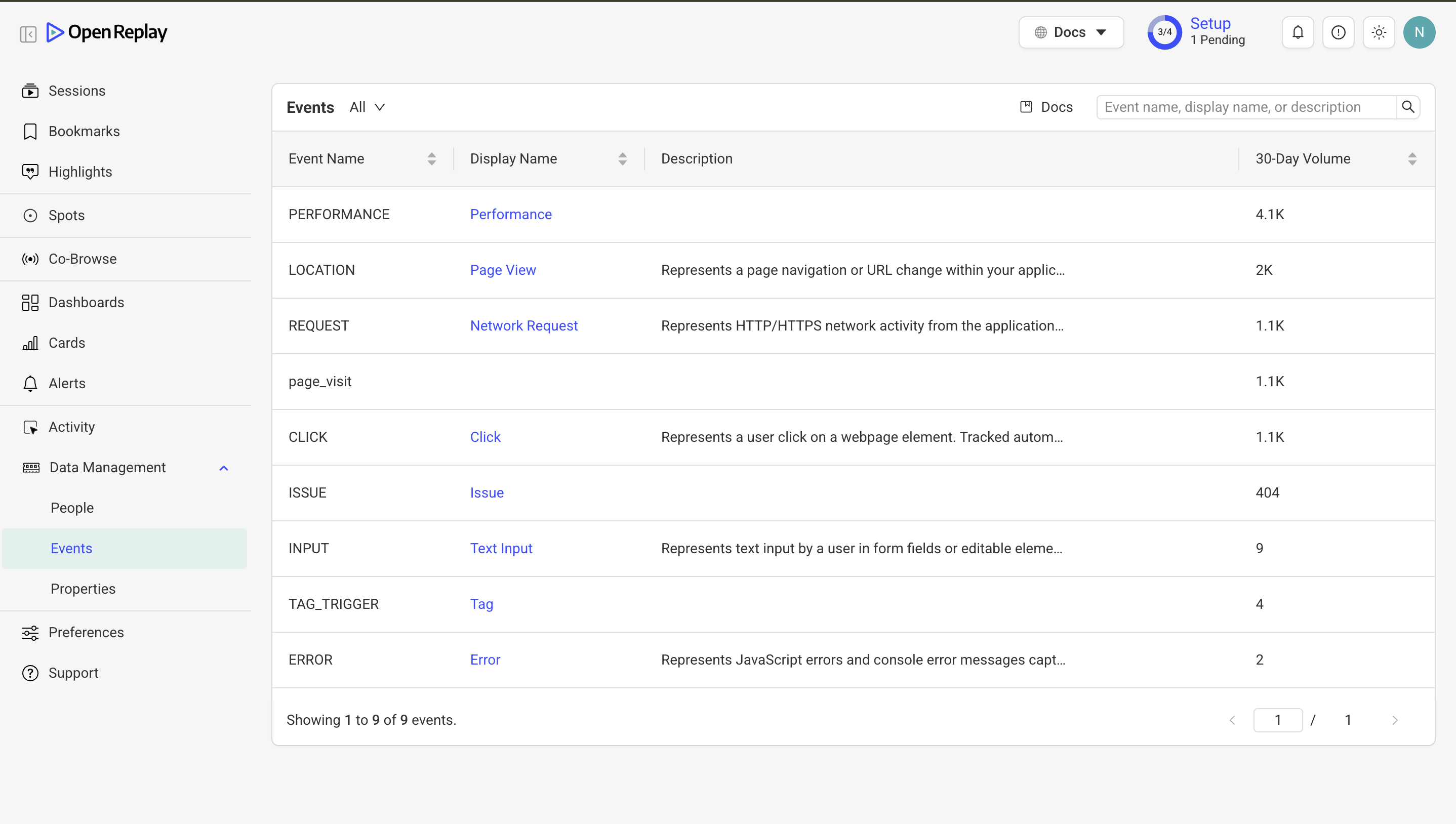 Events Page