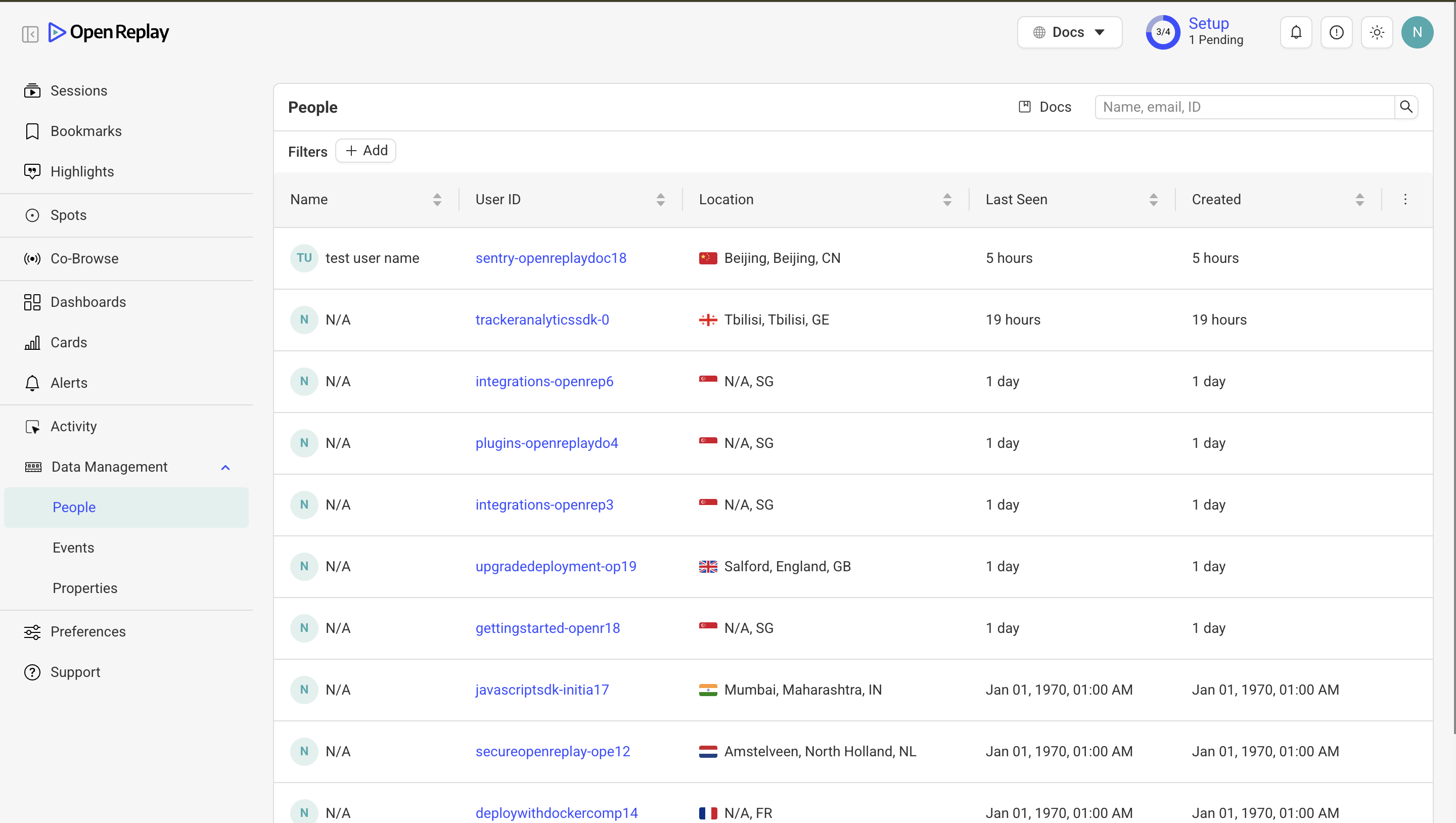 Events Page
