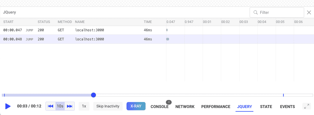 Displaying JQuery requests