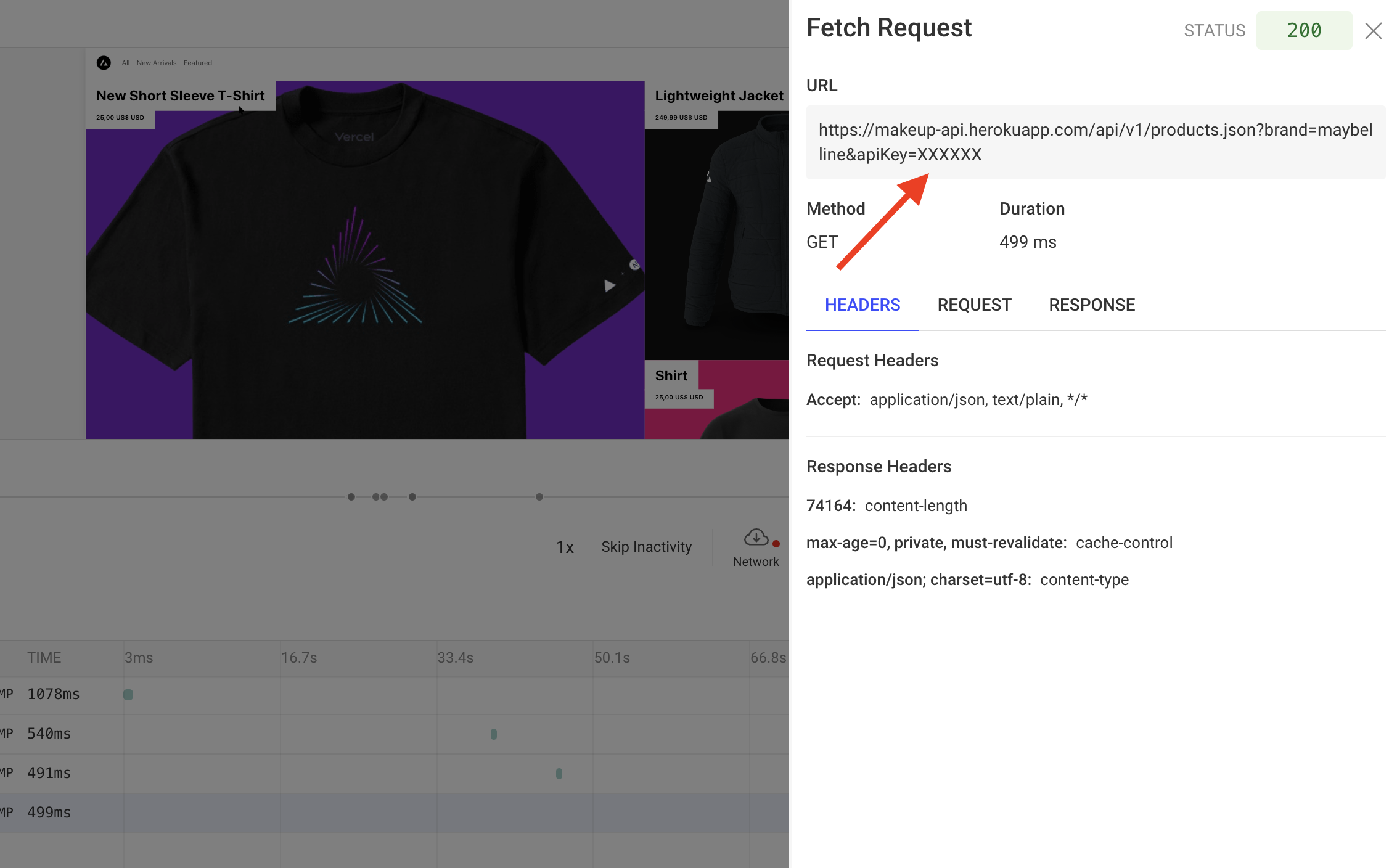 Request data sanitized