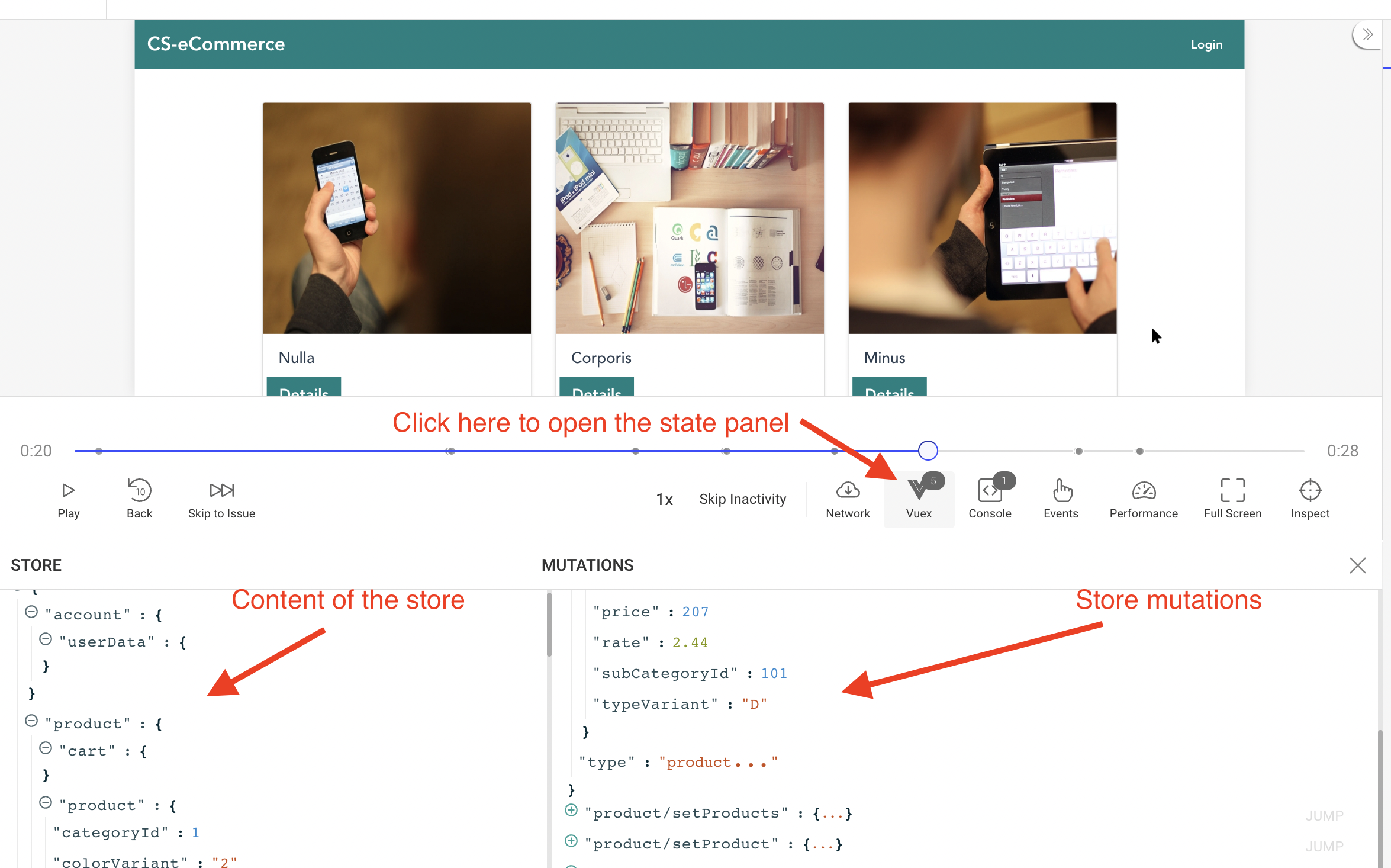 Tracking state changes with VueX